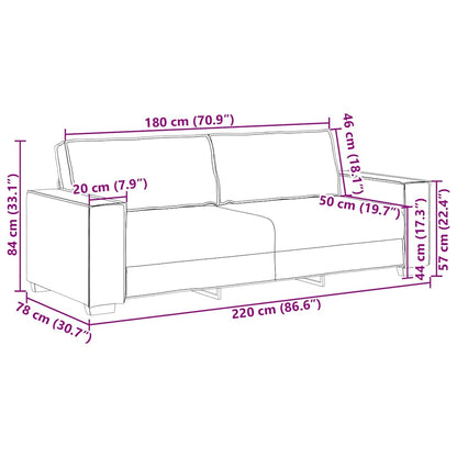 Divano a 3 posti Marrone 180 cm Tessuto | homemem39