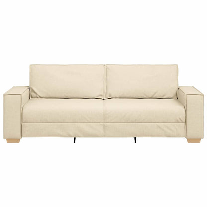 Divano 3-Persone Crema 220 cm Tessuto | homemem39