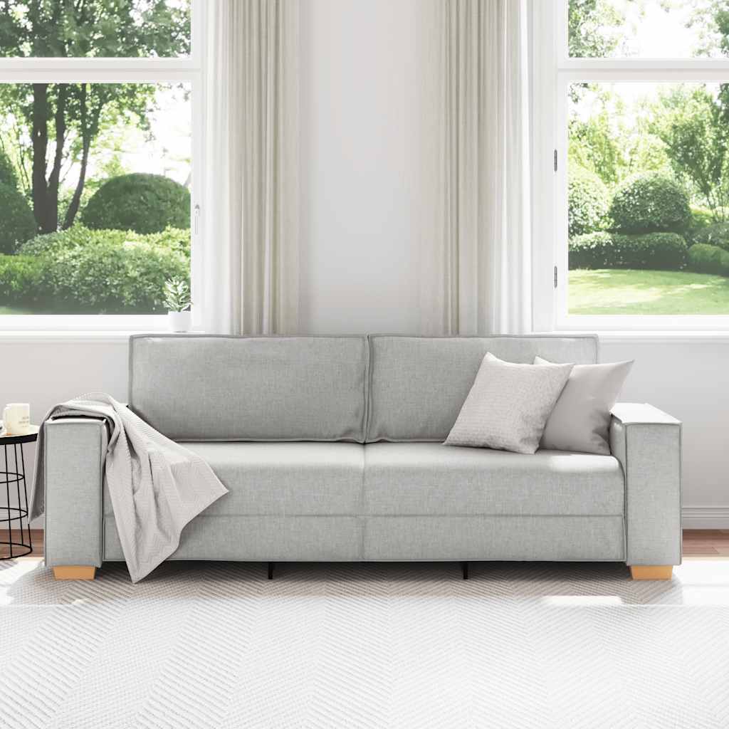 Divano a 3 posti Grigio Nuvola 220x78x84 cm in Tessuto | homemem39