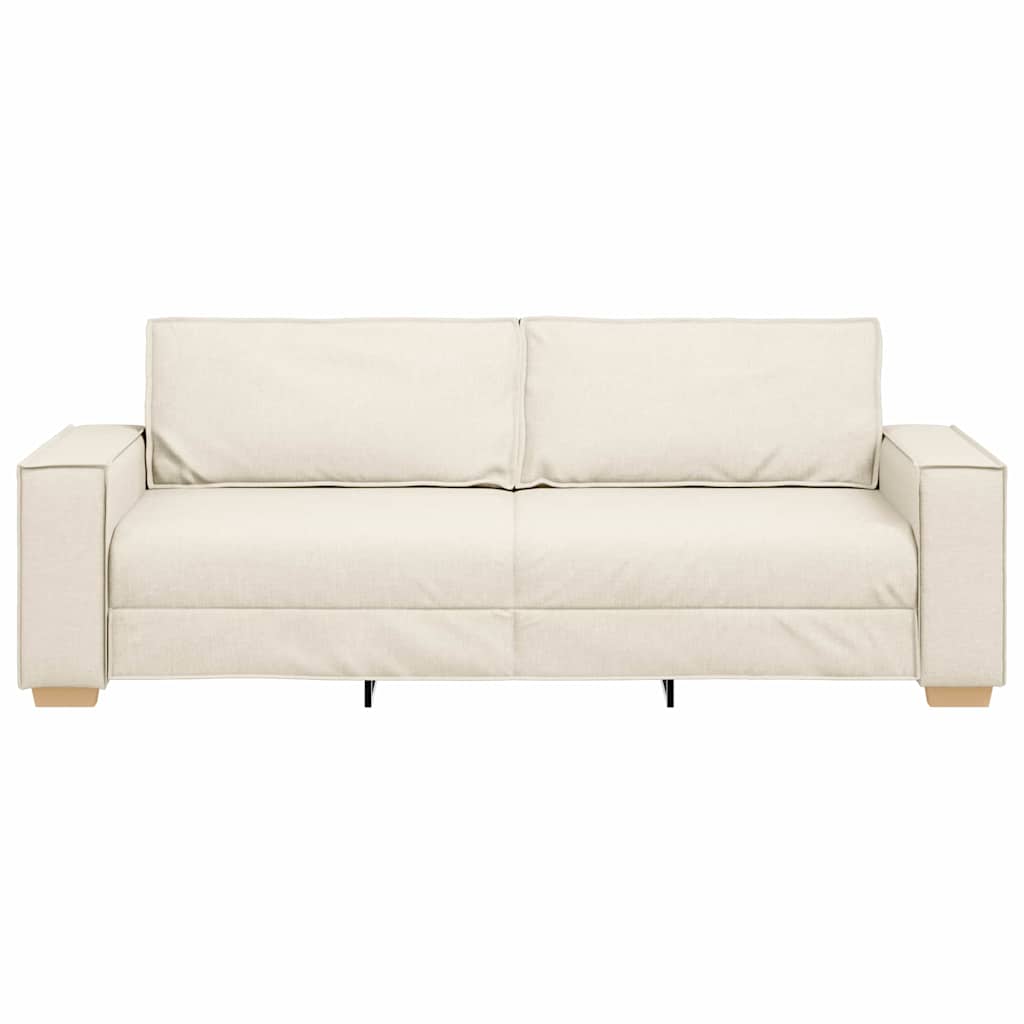 Divano 3-Persone Beige 220 cm Tessuto misto lino | homemem39