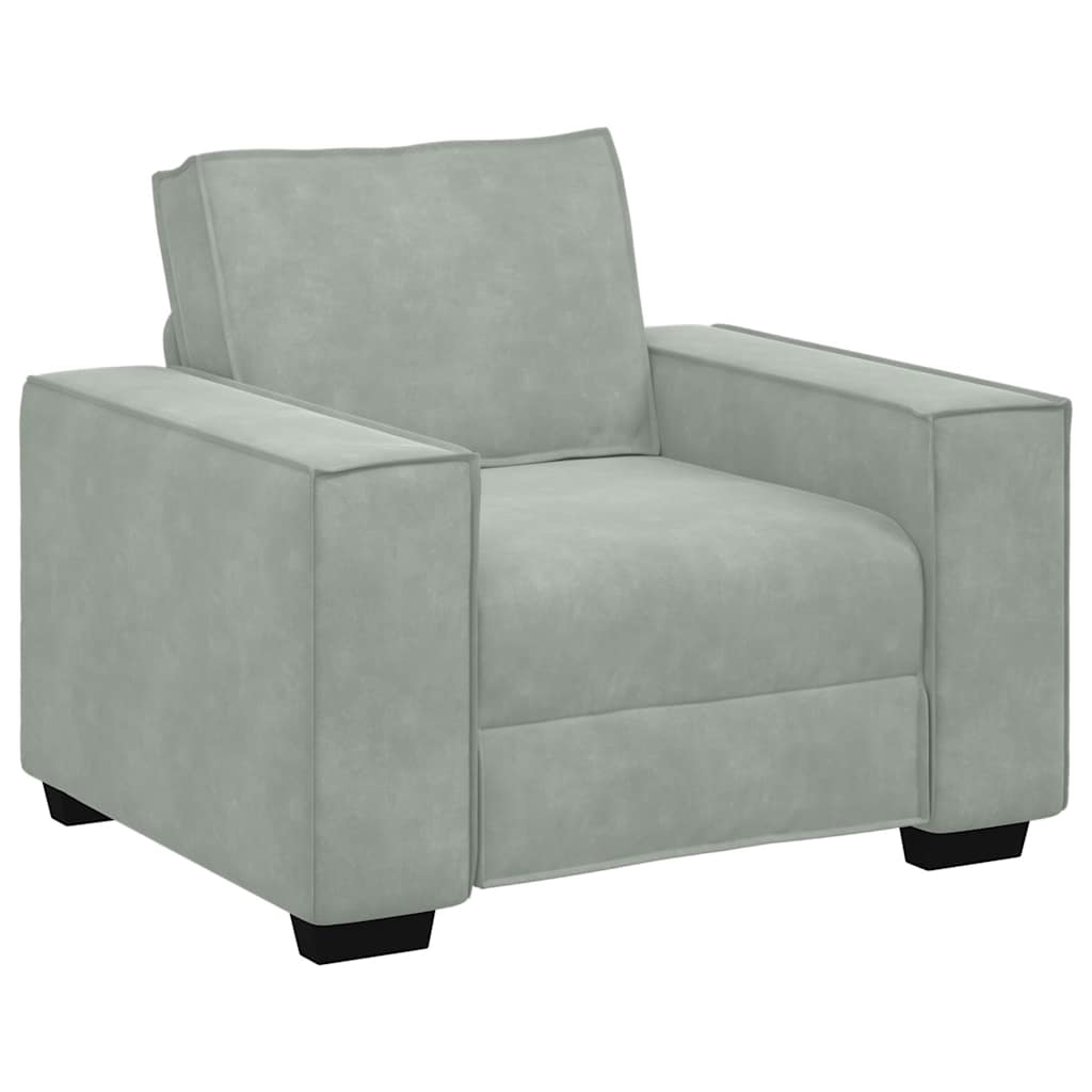 Divano Sedia Grigio Chiaro 60 cm Velluto - homemem39