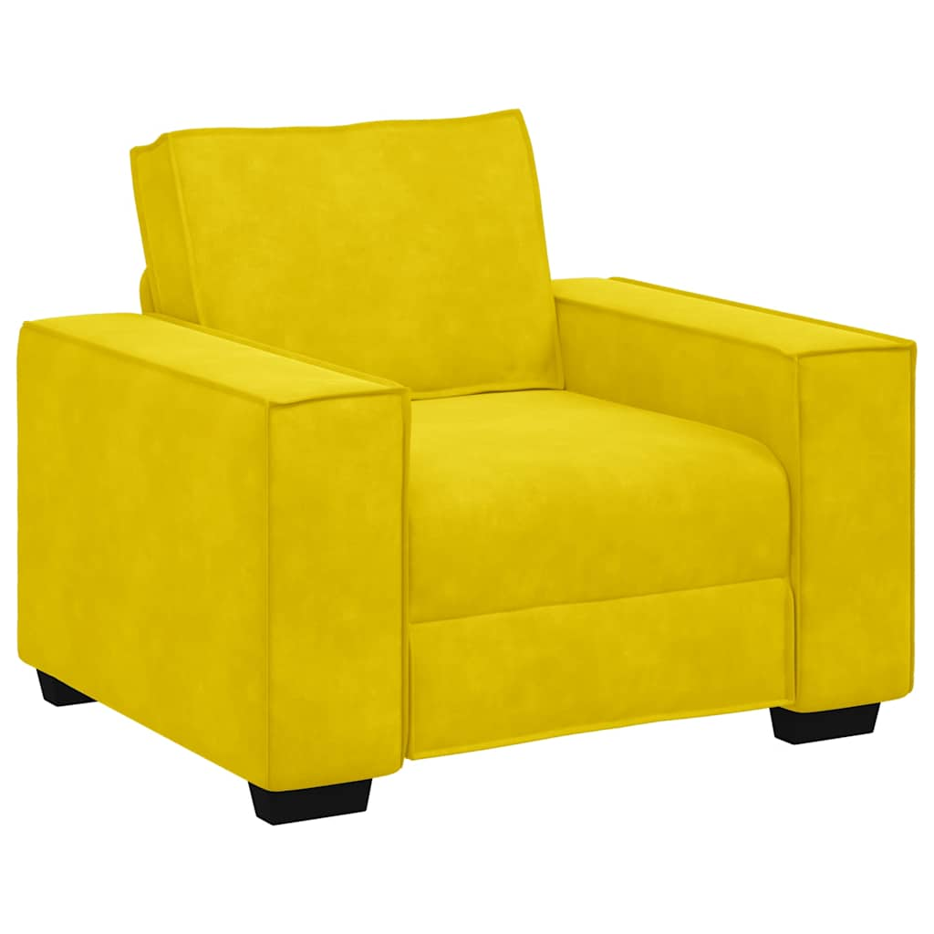 Divano Sedia Giallo 59 cm Velluto