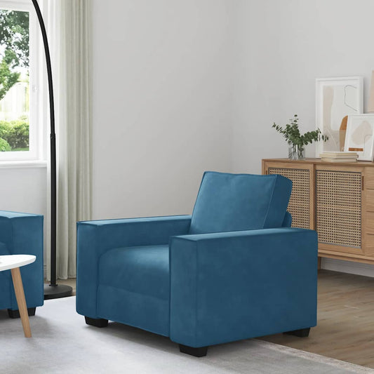 Divano Sedia Blu 59 cm Velluto