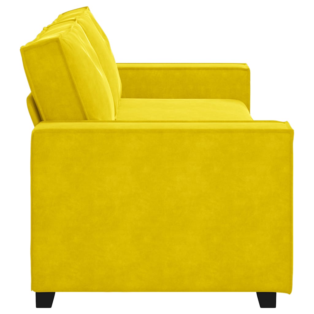 Divano a 3 Posti Giallo 180 cm in Velluto - homemem39