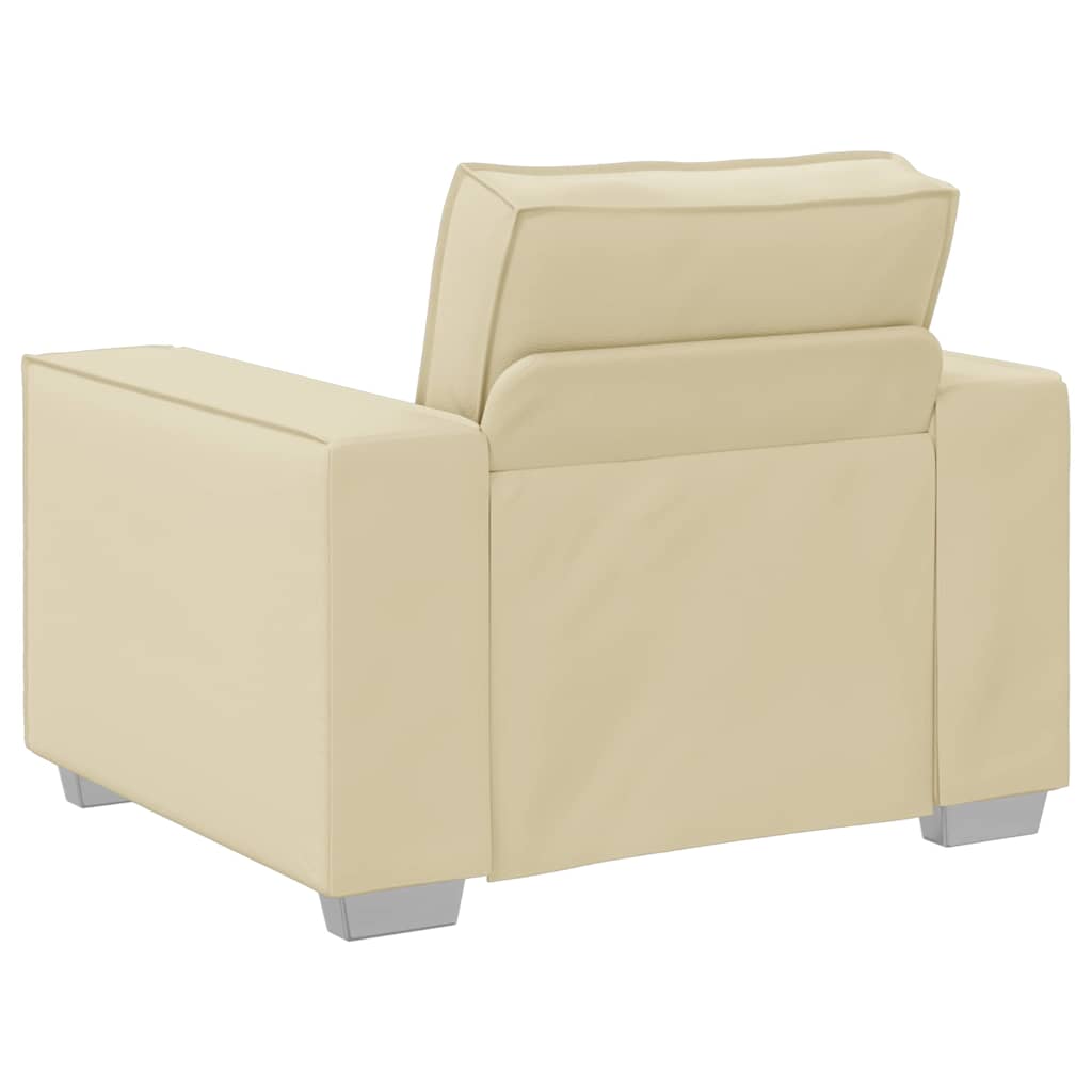 Poltrona Sofa Crema 100 cm Pelle Sintetica