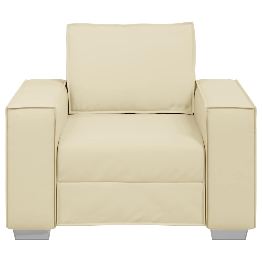 Poltrona Sofa 59 cm con cuscino Crema Pelle sintetica - homemem39
