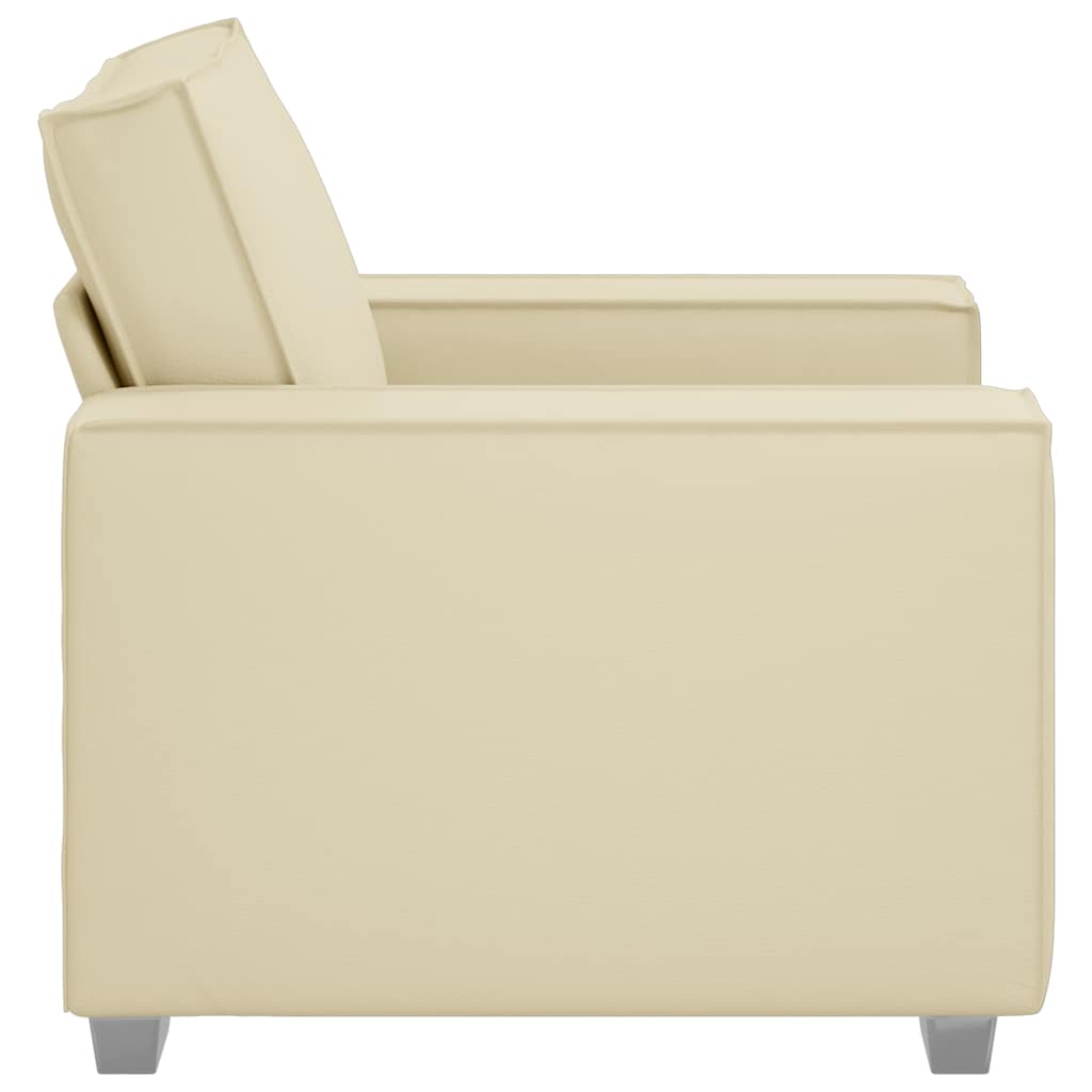Poltrona Sofa 59 cm con cuscino Crema Pelle sintetica - homemem39