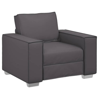 Poltrona Sofa 59 cm con cuscino Grigio Pelle sintetica