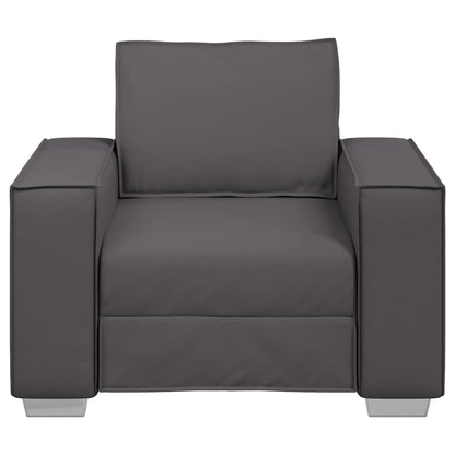 Poltrona Sofa 59 cm con cuscino Grigio Pelle sintetica