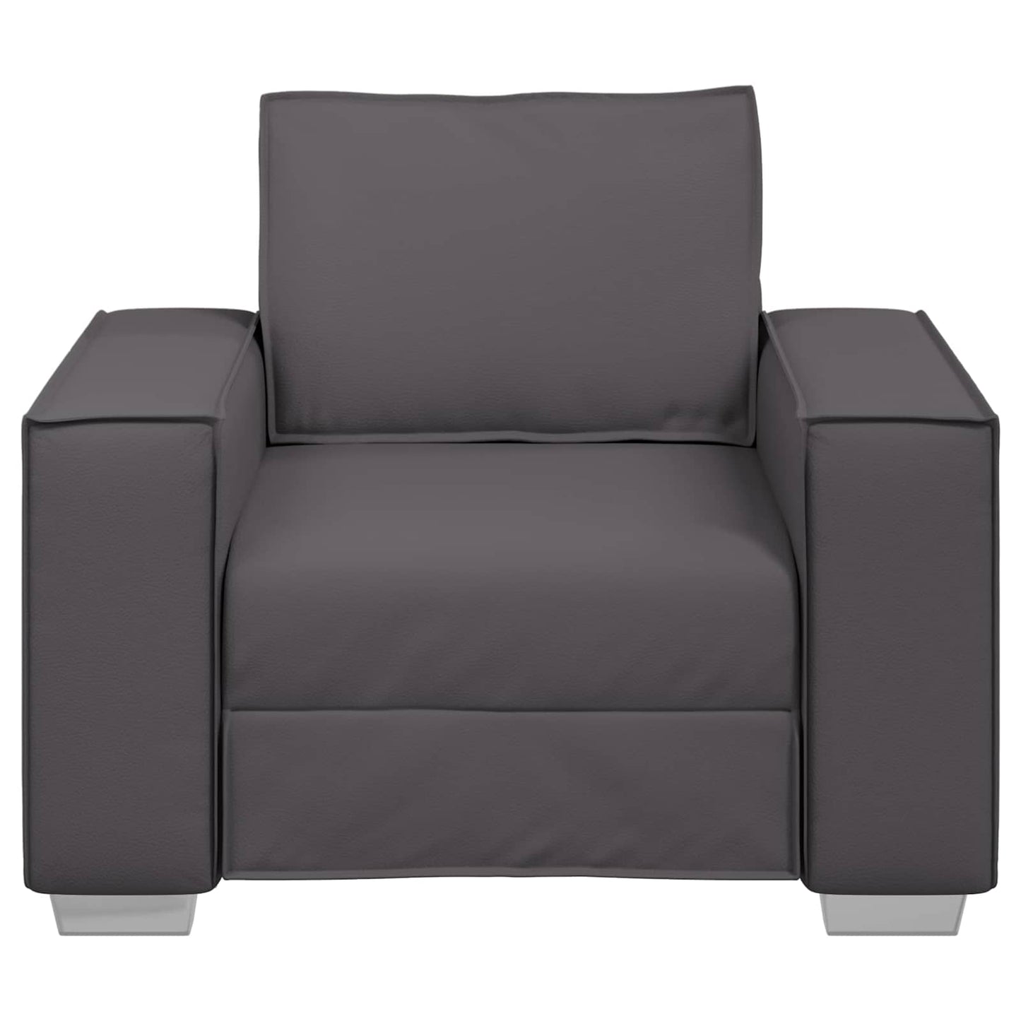 Poltrona Sofa Grigio 100 cm Pelle Sintetica | homemem39
