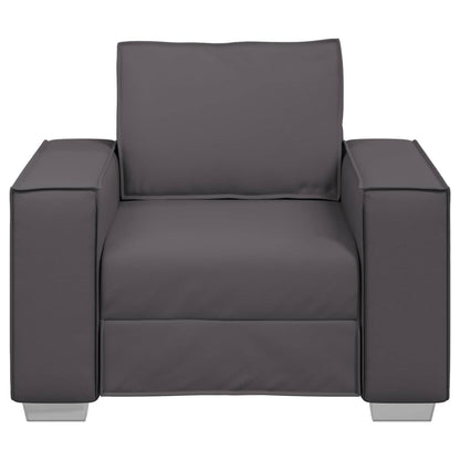 Poltrona Sofa Grigio 100 cm Pelle Sintetica | homemem39