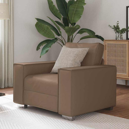 Poltrona Sofa 59 cm con cuscino Cappuccino Pelle Artificiale