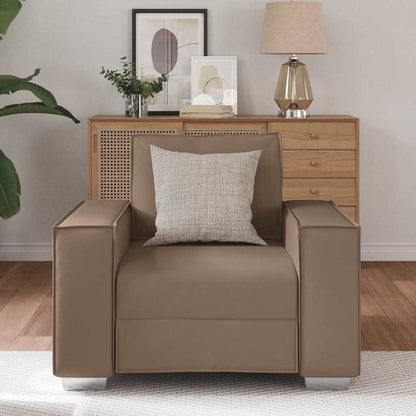 Poltrona Sofa 59 cm con cuscino Cappuccino Pelle Artificiale