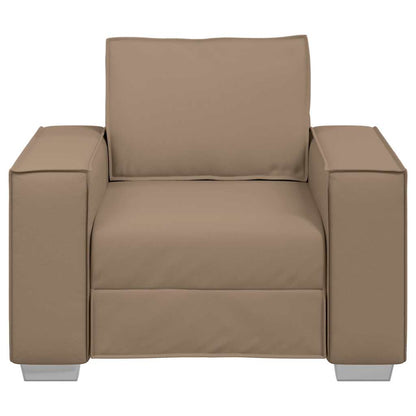 Poltrona Sofa 59 cm con cuscino Cappuccino Pelle Artificiale