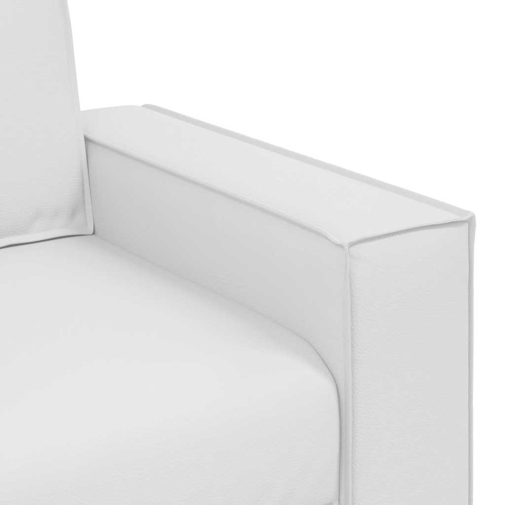 Poltrona Sofa 59 cm con cuscino Bianco Pelle sintetica