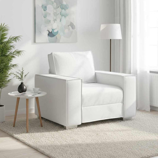 Poltrona Sofa Bianco 100 cm Pelle Sintetica | homemem39