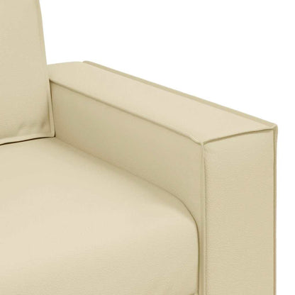 Divano Loveseat 120 cm con cuscino Crema Pelle sintetica
