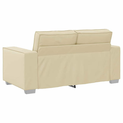 Divano Loveseat 120 cm con cuscino Crema Pelle sintetica