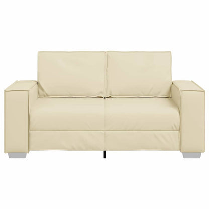 Divano Loveseat 120 cm con cuscino Crema Pelle sintetica