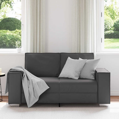 Divano a due posti Grigio 160 cm Pelle Sintetica | homemem39