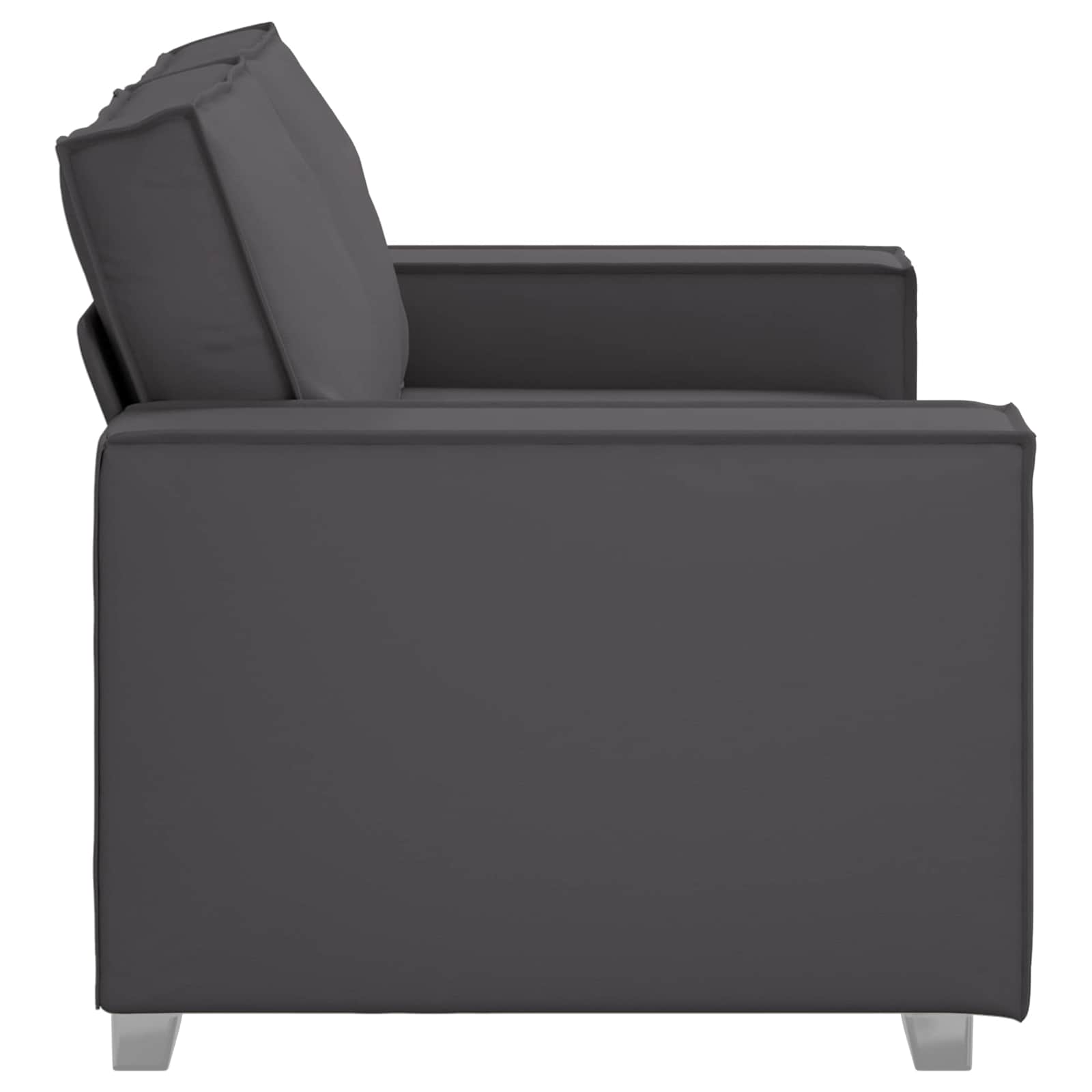 Divano a due posti Grigio 160 cm Pelle Sintetica | homemem39