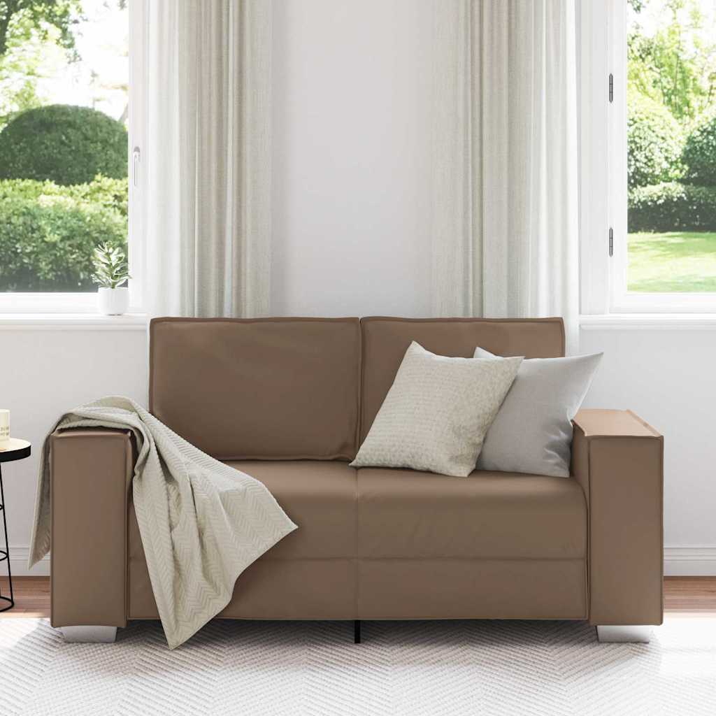 Divano a due posti Cappuccino 160 cm Pelle Sintetica | homemem39