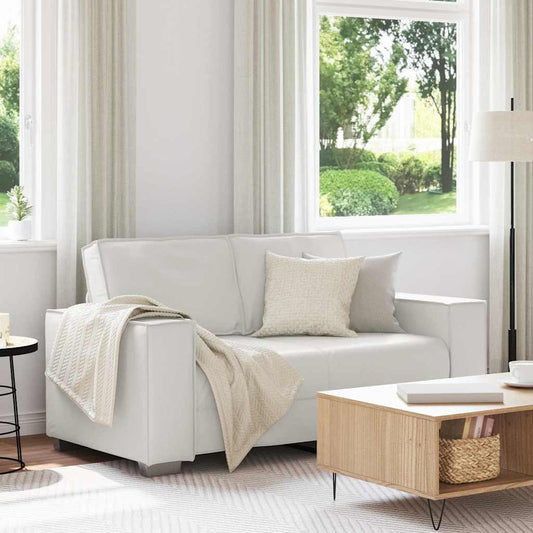 Divano Loveseat 160 cm con cuscino Bianco Pelle sintetica