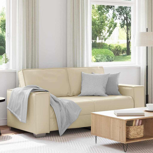 Divano Loveseat 180 cm con cuscino Crema Pelle sintetica