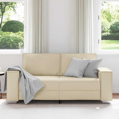 Divano a due posti Crema 180 cm Pelle Sintetica | homemem39