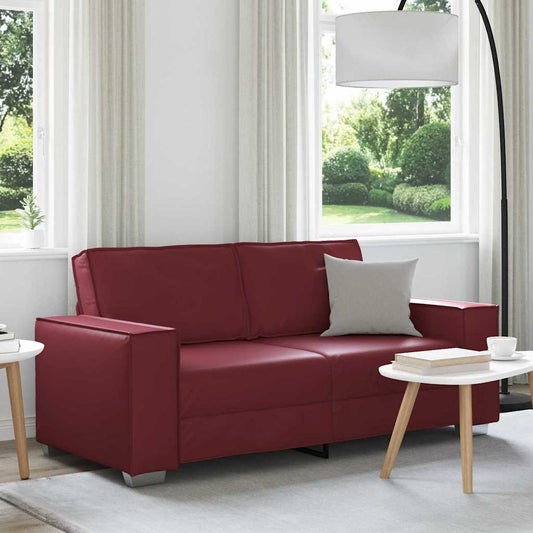 Divano Loveseat 180 cm con cuscino Rosso Vino Pelle Artificiale