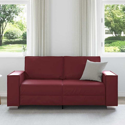 Divano Loveseat 180 cm con cuscino Rosso Vino Pelle Artificiale