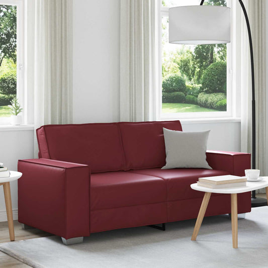 Divano a due posti Rosso Vino 180 cm Pelle Sintetica | homemem39