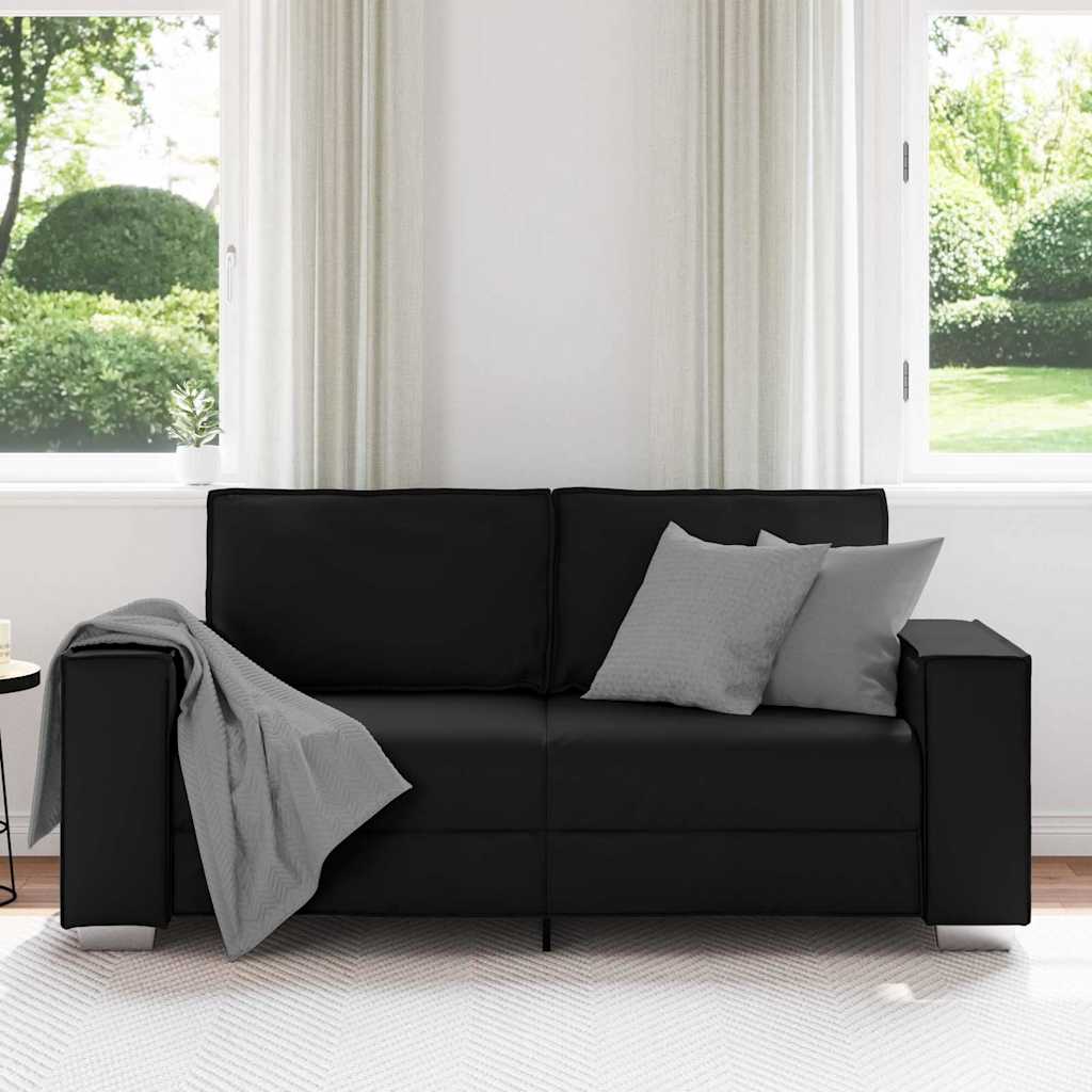 Poltrona divano Nero 180 x 78 x 84 cm Pelle Artificiale - homemem39