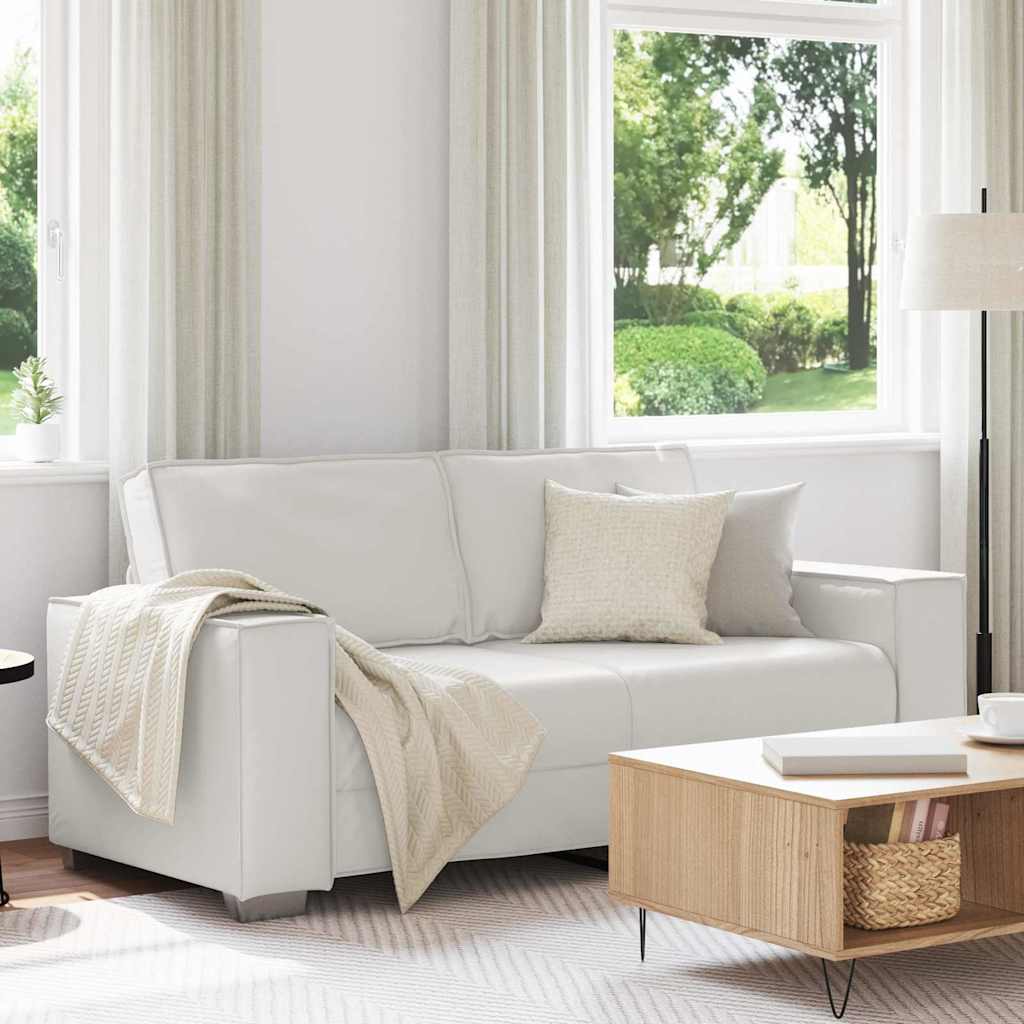 Loveloss Sofa 140 cm con cuscino Bianco Pelle sintetica - homemem39