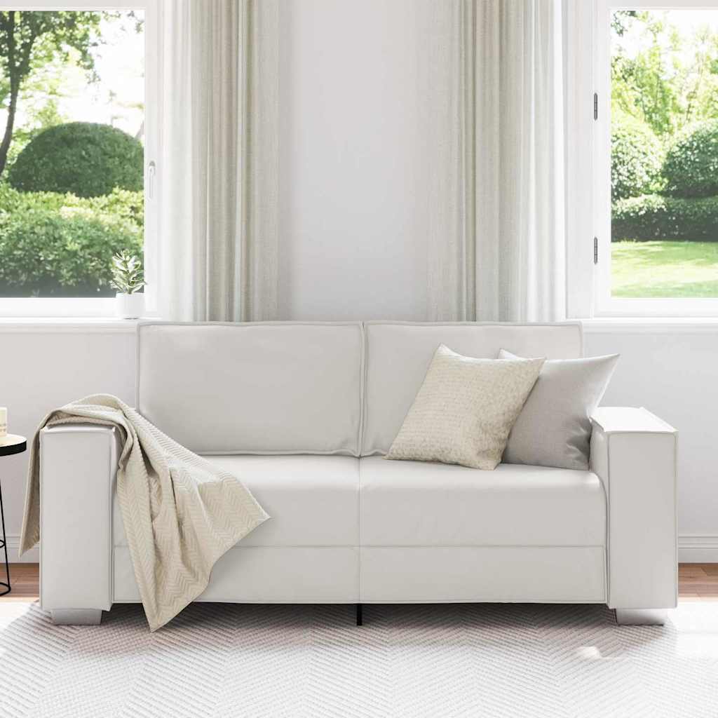 Loveloss Sofa 140 cm con cuscino Bianco Pelle sintetica - homemem39