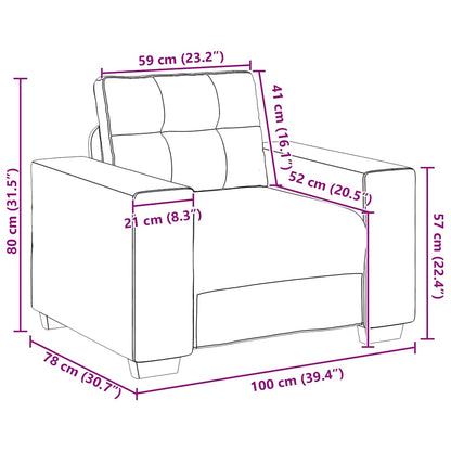 Divano Sedia Marrone 59 cm in Tessuto - homemem39