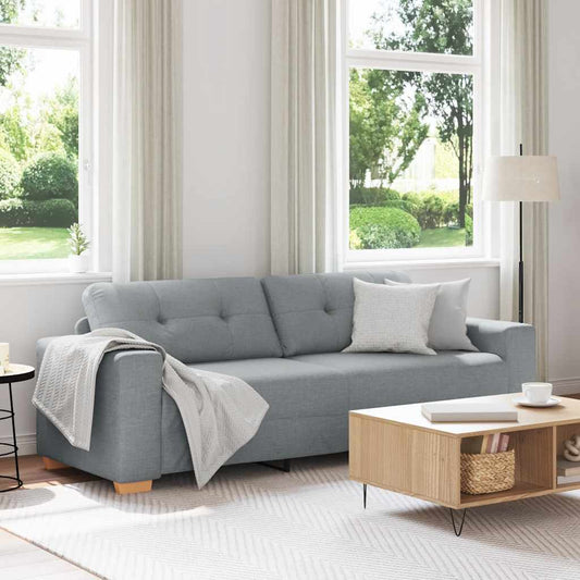 Divano a 3 posti Grigio Chiaro 220x78x80 cm in Tessuto | homemem39