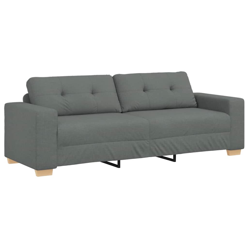 Divano a 3 posti Grigio Scuro 220x78x80 cm in Tessuto | homemem39