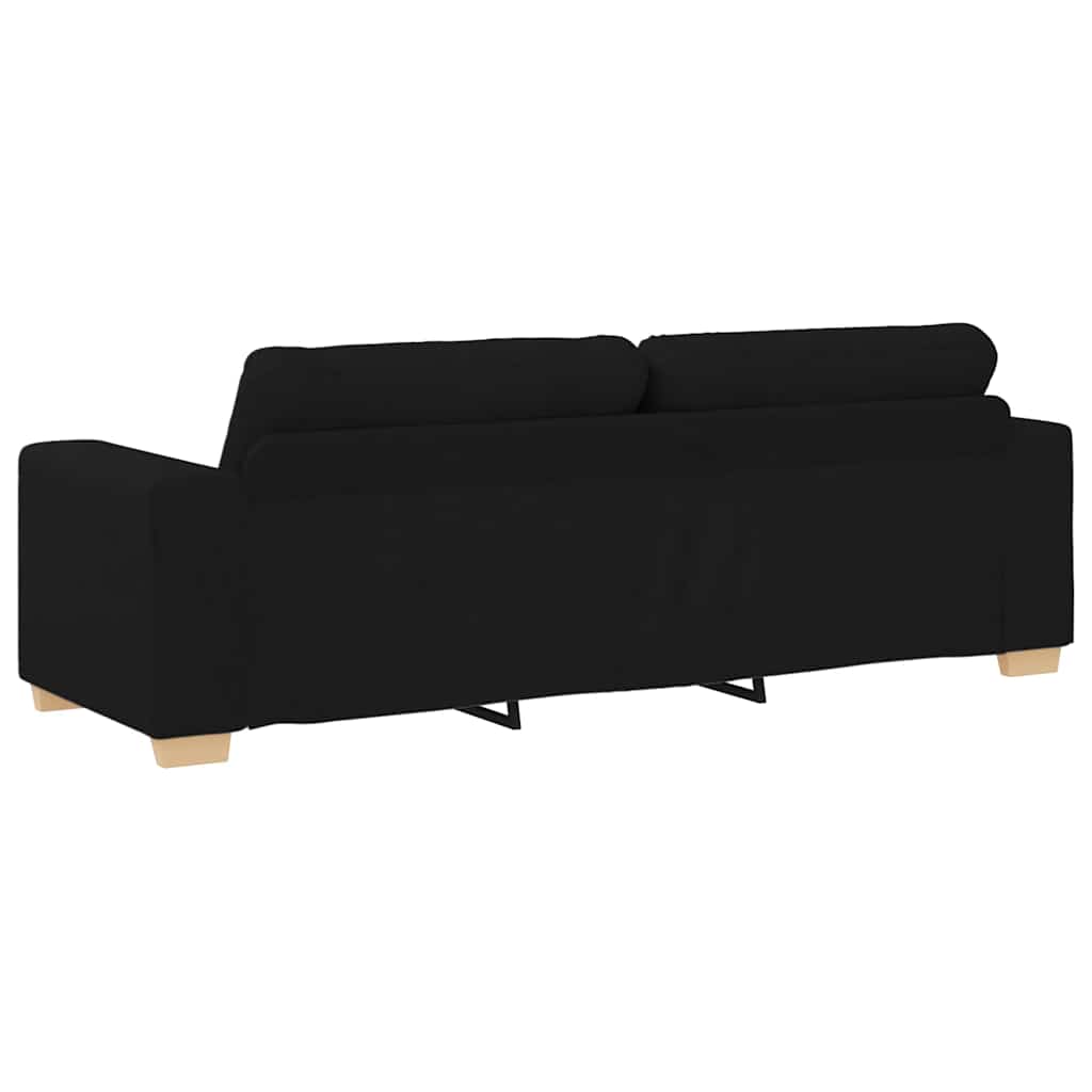 Divano a 3 posti Nero 220x78x80 cm in Tessuto | homemem39
