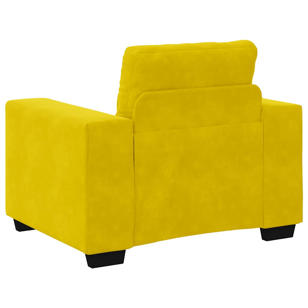 Divano Sedia Giallo 59 cm Velluto