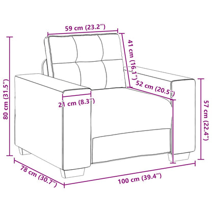 Divano Sedia Crema 59 cm Velluto