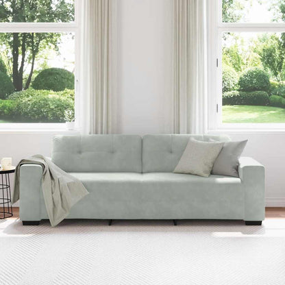 Divano a 3 posti Grigio Chiaro 220x78x80 cm in Velluto | homemem39