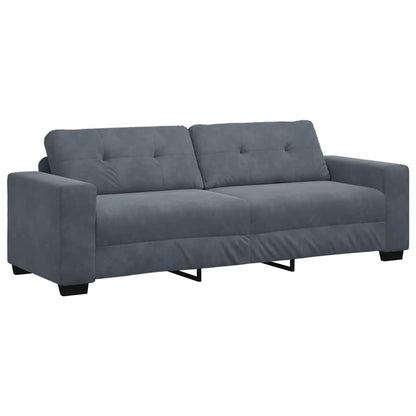 Divano a 3 posti Grigio Scuro 220x78x80 cm in Velluto | homemem39