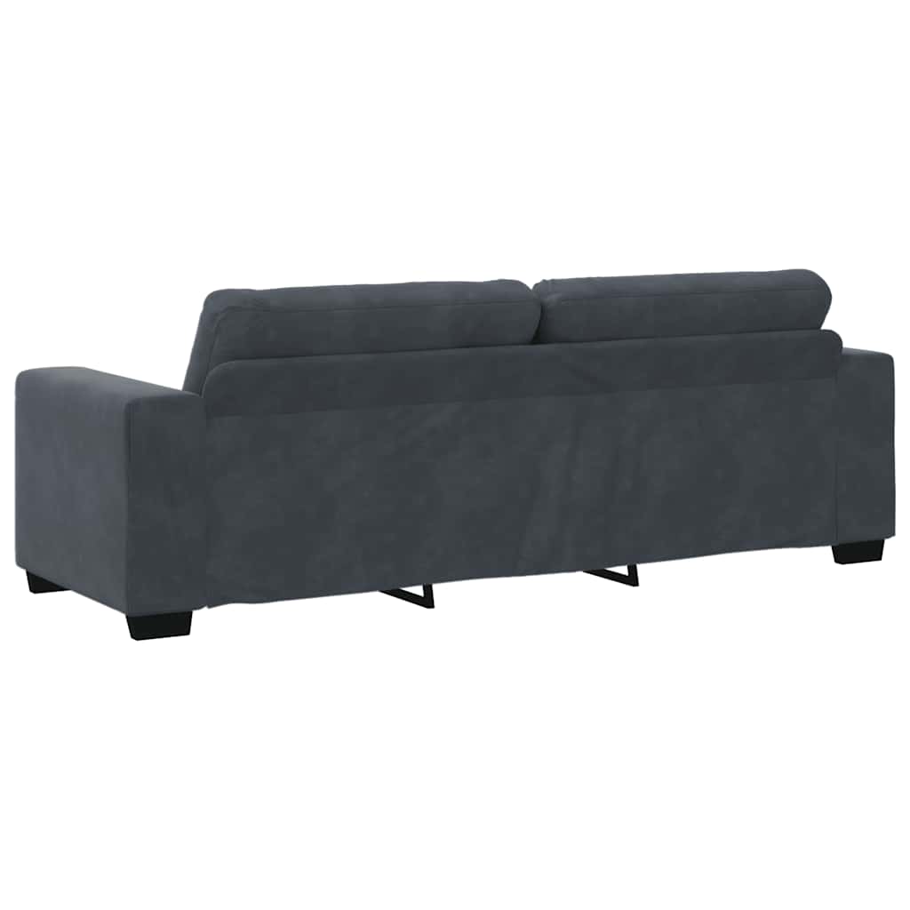 Divano a 3 posti Grigio Scuro 220x78x80 cm in Velluto | homemem39