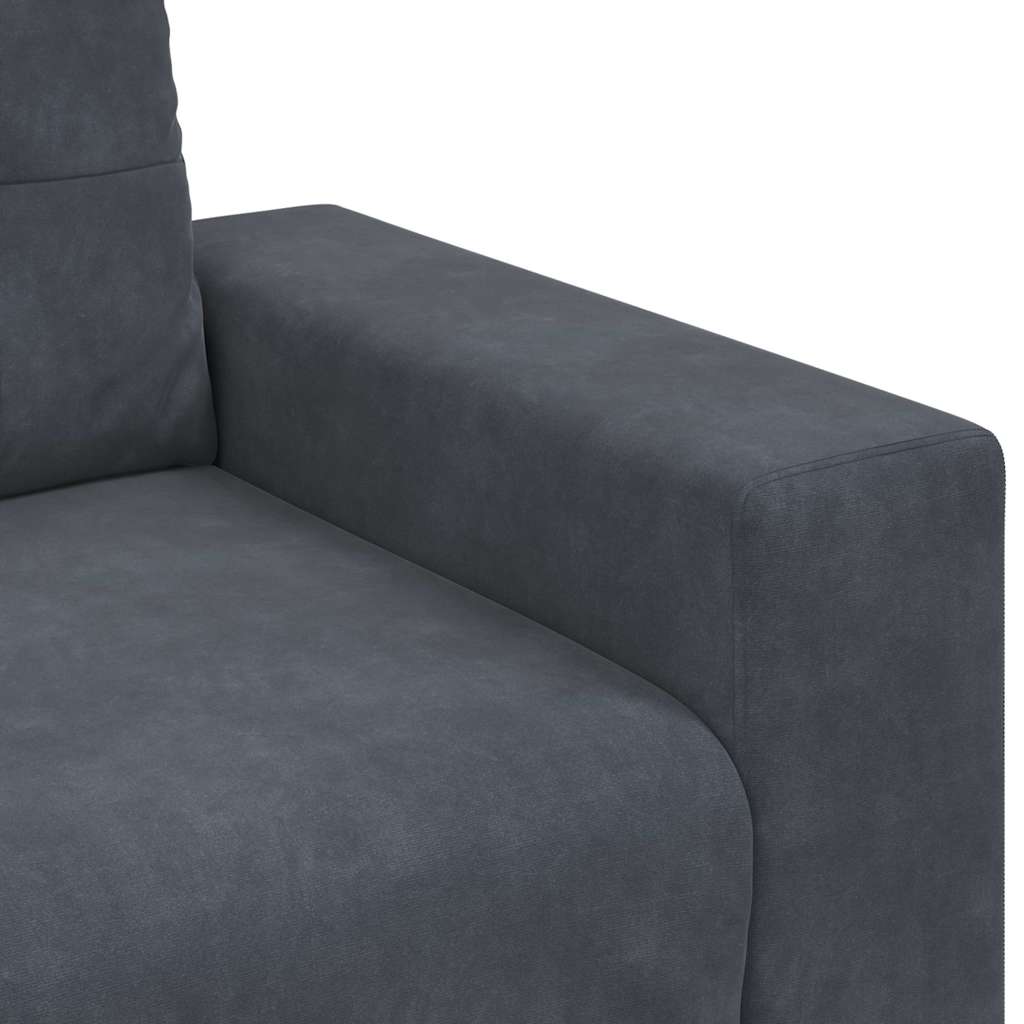 Divano a 3 posti Grigio Scuro 220x78x80 cm in Velluto | homemem39