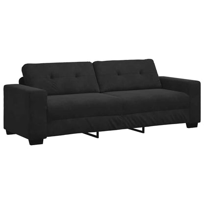 Divano a 3 posti Nero 220x78x80 cm in Velluto | homemem39