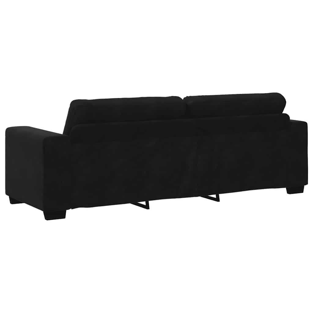 Divano a 3 posti Nero 220x78x80 cm in Velluto | homemem39