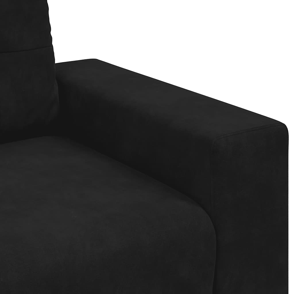 Divano a 3 posti Nero 220x78x80 cm in Velluto | homemem39