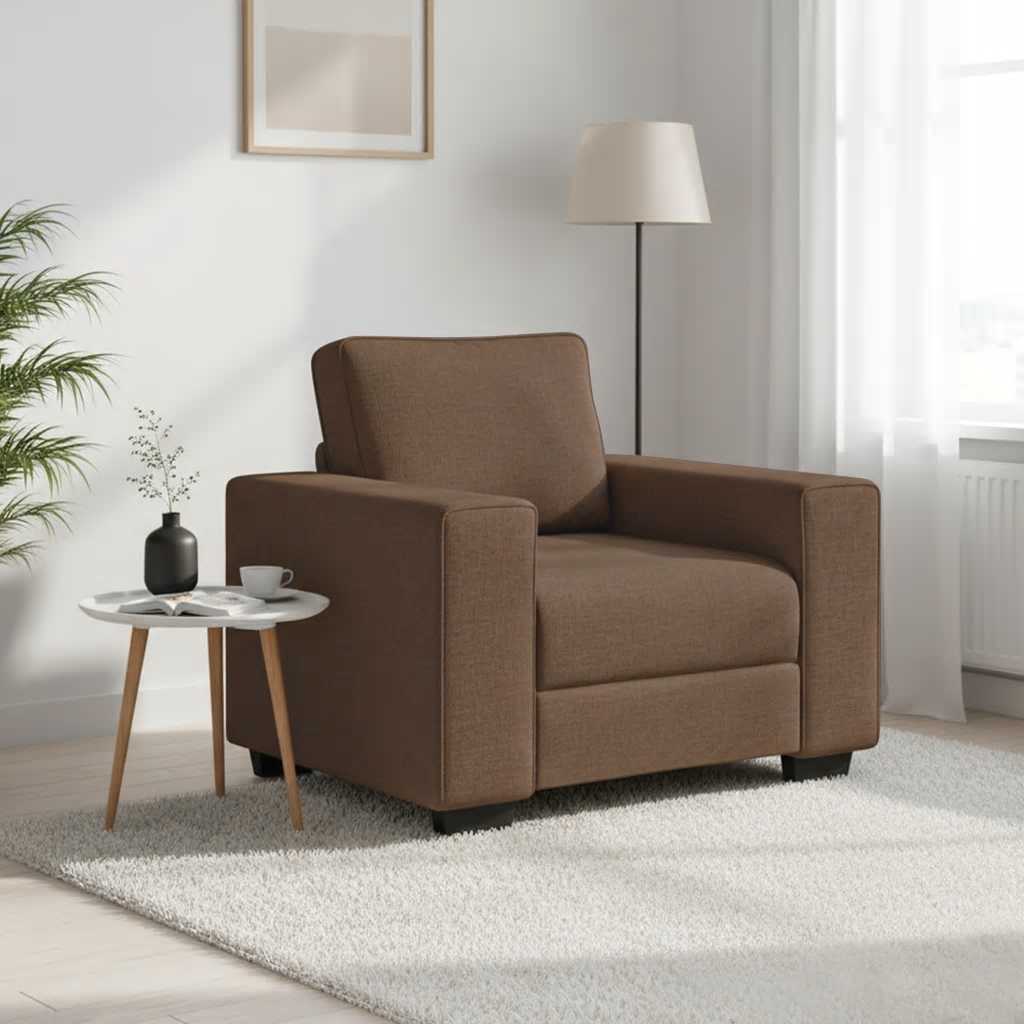 Poltrona Marrone 100x77x82 cm in Tessuto