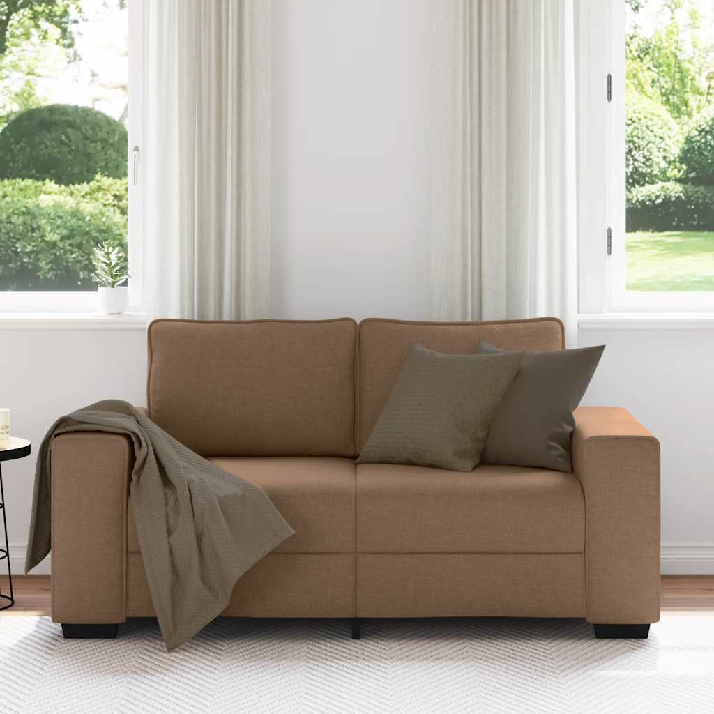 Divano a 2 Posti Marrone 160x77x82 cm in Tessuto | homemem39